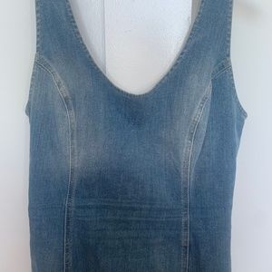 Guess sleeveless, distressed, denim mini
